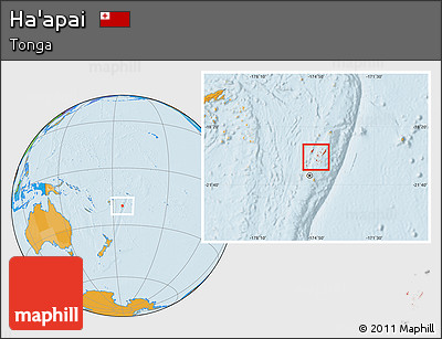 Political Location Map of Ha'apai