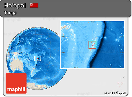 Shaded Relief Location Map of Ha'apai