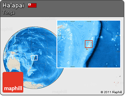 Shaded Relief Location Map of Ha'apai