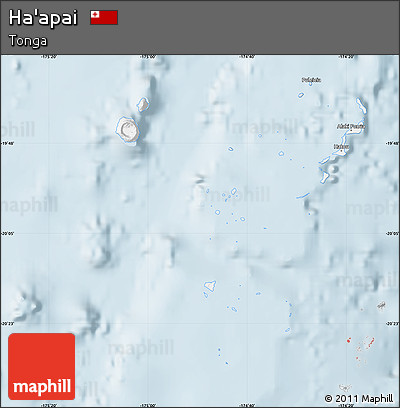 Gray Map of Ha'apai, single color outside