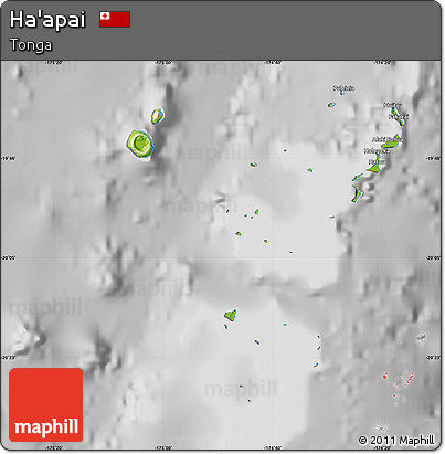 Physical Map of Ha'apai, desaturated
