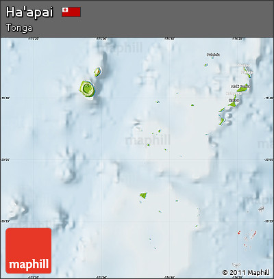 Physical Map of Ha'apai, lighten