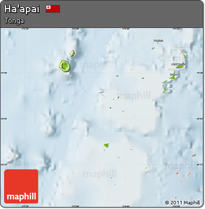 Physical Map of Ha'apai, lighten