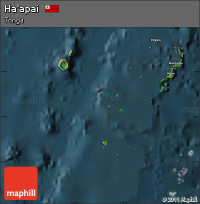 Satellite Map of Ha'apai, darken