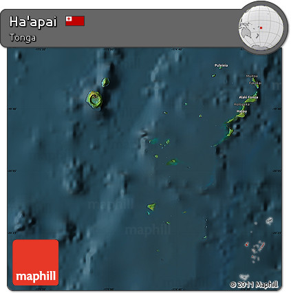 Satellite Map of Ha'apai, darken