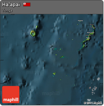 Satellite Map of Ha'apai, darken