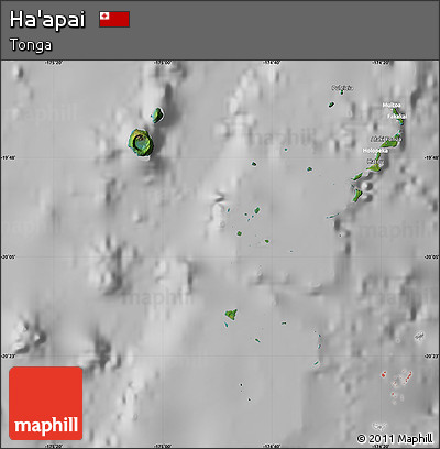 Satellite Map of Ha'apai, lighten, desaturated