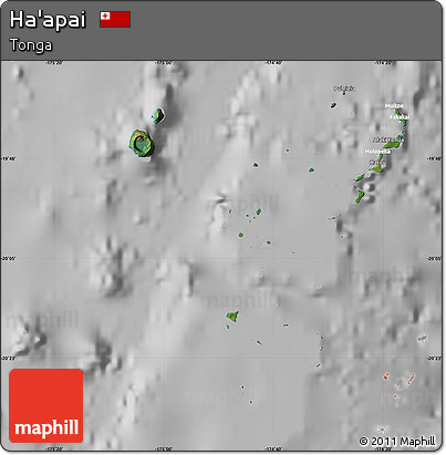 Satellite Map of Ha'apai, lighten, desaturated