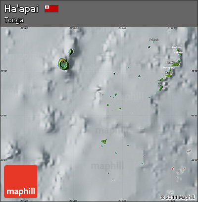 Satellite Map of Ha'apai, lighten, semi-desaturated