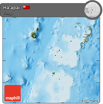 Satellite Map of Ha'apai, political outside