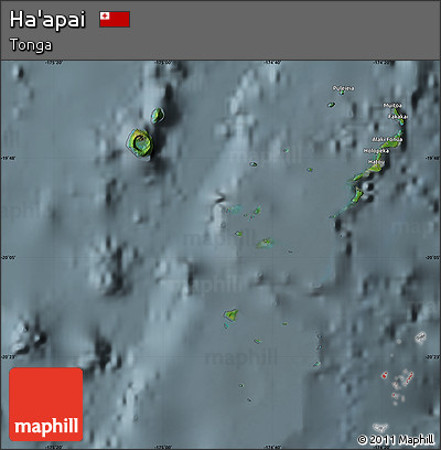 Satellite Map of Ha'apai, semi-desaturated