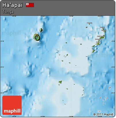 Satellite Map of Ha'apai, shaded relief outside