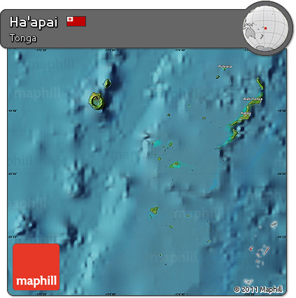 Satellite Map of Ha'apai, single color outside