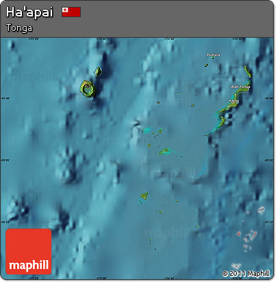 Satellite Map of Ha'apai, single color outside