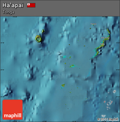 Satellite Map of Ha'apai, single color outside