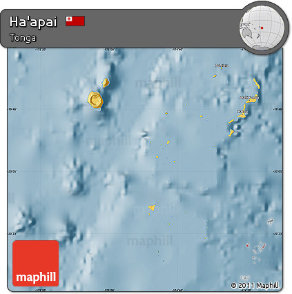 Savanna Style Map of Ha'apai, single color outside