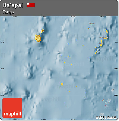 Savanna Style Map of Ha'apai, single color outside