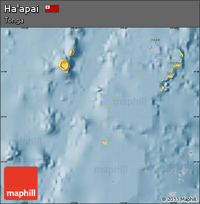 Savanna Style Map of Ha'apai, single color outside