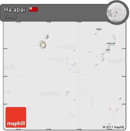 Shaded Relief Map of Ha'apai, cropped outside