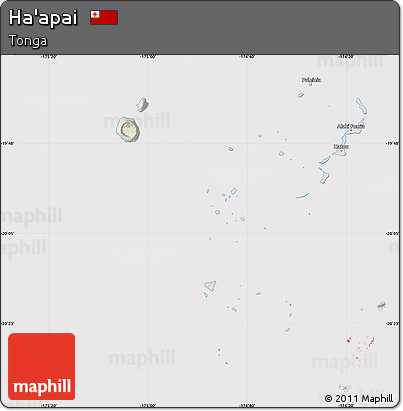 Shaded Relief Map of Ha'apai, cropped outside