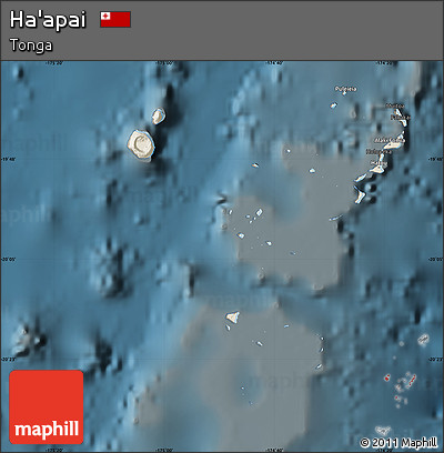 Shaded Relief Map of Ha'apai, darken