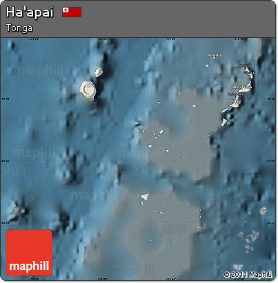 Shaded Relief Map of Ha'apai, darken