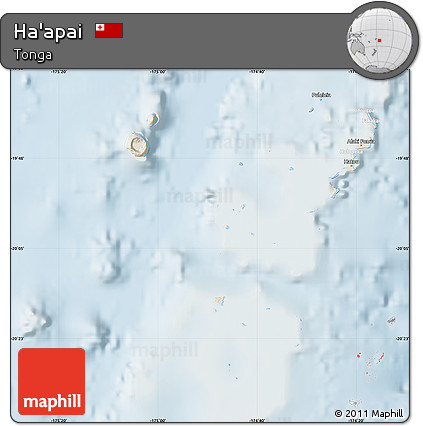 Shaded Relief Map of Ha'apai, lighten
