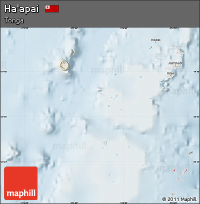 Shaded Relief Map of Ha'apai, lighten