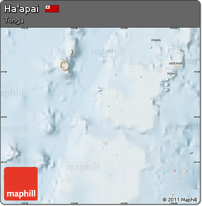 Shaded Relief Map of Ha'apai, lighten