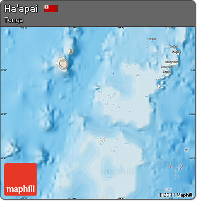 Shaded Relief Map of Ha'apai, political outside
