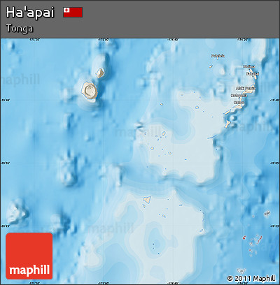 Shaded Relief Map of Ha'apai, political outside