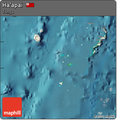 Shaded Relief Map of Ha'apai, satellite outside