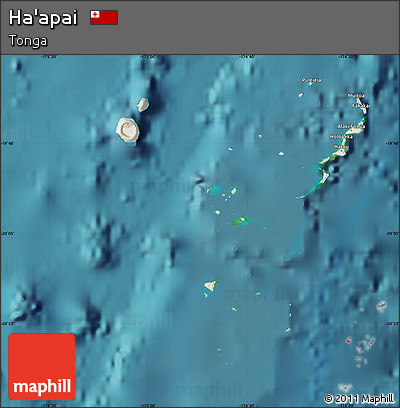 Shaded Relief Map of Ha'apai, satellite outside