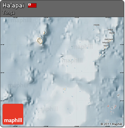Shaded Relief Map of Ha'apai, semi-desaturated