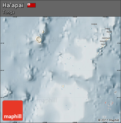 Shaded Relief Map of Ha'apai, semi-desaturated