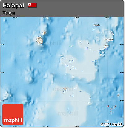Shaded Relief Map of Ha'apai, single color outside
