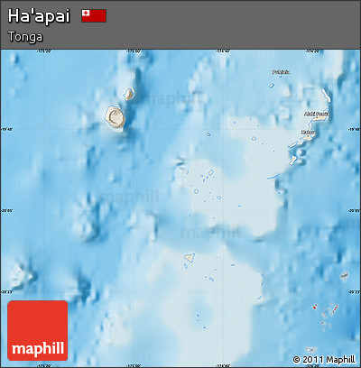 Shaded Relief Map of Ha'apai, single color outside