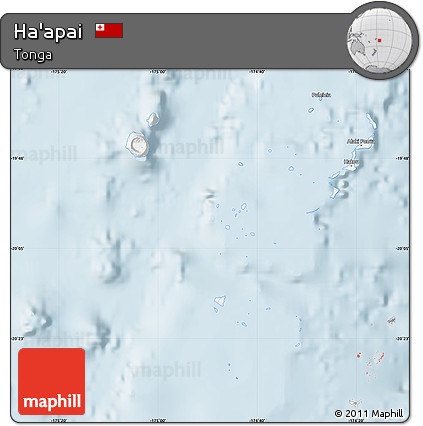 Silver Style Map of Ha'apai, single color outside