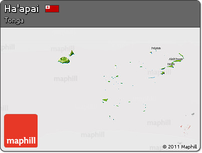 Physical Panoramic Map of Ha'apai, cropped outside