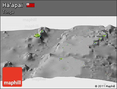 Physical Panoramic Map of Ha'apai, darken, desaturated