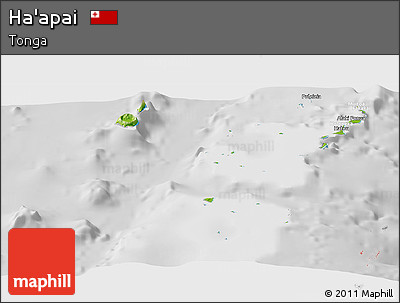 Physical Panoramic Map of Ha'apai, lighten, desaturated