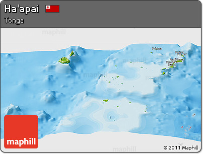 Physical Panoramic Map of Ha'apai, political outside