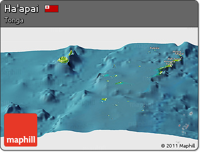 Physical Panoramic Map of Ha'apai, satellite outside