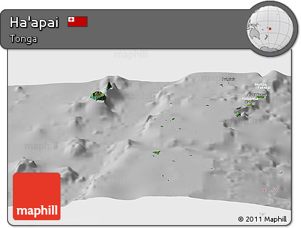 Satellite Panoramic Map of Ha'apai, lighten, desaturated
