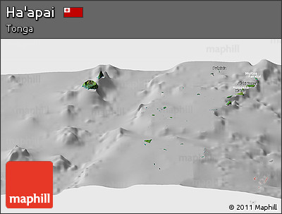 Satellite Panoramic Map of Ha'apai, lighten, desaturated