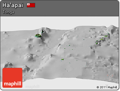 Satellite Panoramic Map of Ha'apai, lighten, desaturated