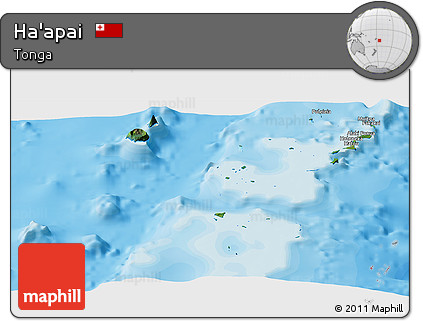 Satellite Panoramic Map of Ha'apai, political outside