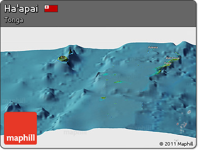 Satellite Panoramic Map of Ha'apai, single color outside