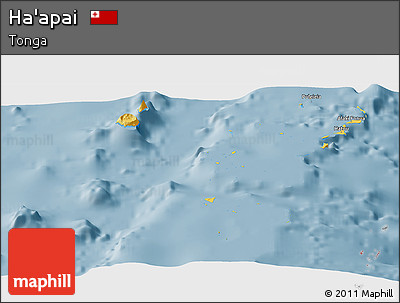 Savanna Style Panoramic Map of Ha'apai, single color outside