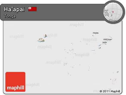 Shaded Relief Panoramic Map of Ha'apai, cropped outside